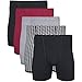 Gildan Men's Underwear Covered Waistband Boxer Briefs, Multipack, Black/Garnet/Graphite (5-Pack), Medium