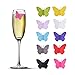 Accering 3D Drink Labels Glass Makers, Silicone Party Wine Charms Glass Bottle Tags for Bottles, Guests, Hostess Gift, Dinner Parties, Christmas - 10 pieces