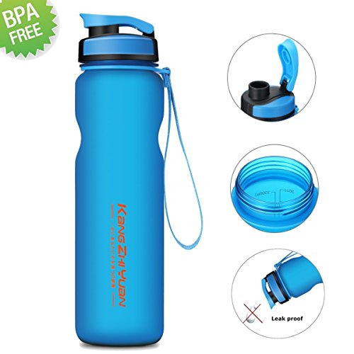 Sports Water Bottle , DRILLPRO 35oz/1L Drinking Bottle - BPA Free - Flip Top Leak Proof - One Click Open for Outdoor & Gym Sport - Thumbnail 7