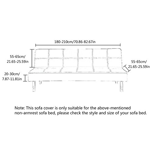 Yunhigh Armless Sofa Cover Stretch Sofa Bed Slipcover Protector Non-Slip Settee Folding Couch Sofa Shield Polyester Spandex Futon Cover Without Armrests - Coffee
