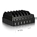 Upow 6-Port USB Charging Docks Desktop Multi-device Organizer for Smart Phones and Tablets (Black)