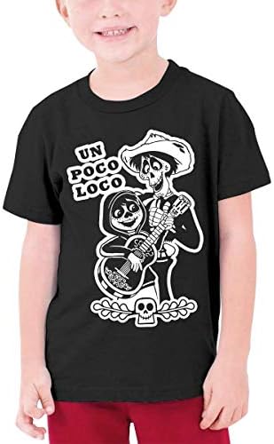 sretinez Un Poco Loco Coco Youth Boy's&Girl's Comfortable Short Sleeve Tee Black