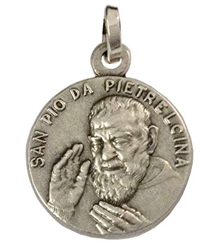 I G J 925 STERLING SILVER SAINT PIO FROM PIETRELCINA (PADRE PIO) MEDAL - Made in HIGH RELIEF - 100% MADE IN ITALY