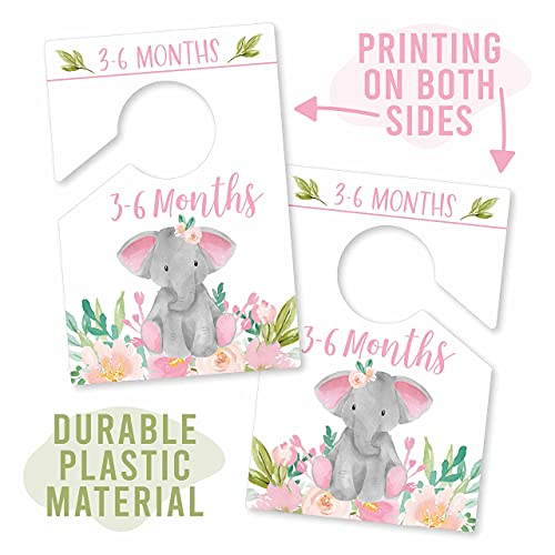 6 Baby Closet Size Dividers Baby Girl Elephant Baby Closet Dividers