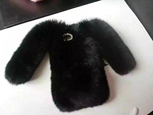 Fluffy iPhone 6s Case Handmade Custom Girls Bunny iPhone Case iPhone6/6s Plus iPhone7 iPhone5 Long Ear Little Tail Real Furry Black