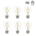 La Farah Filament Bulb A19 LED 4W, Type A bulb, Non-Dimmable,40 Watt Equivalent, 420 lumen, 2700K Warm White,E26 LED Edison Bulb Clear, 120v, ETL Listed -Pack of 6