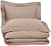 Amazon Brand – Pinzon 400-Thread-Count Pleated Hem Egyptian Cotton Duvet Set - King, Mocha