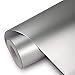 TECKWRAP Matte Chrome Vinyl Car Wrap Sticker with Air Release Channel for Car Wrapping 1x5ft (Silver)
