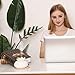 Decor Essential Oil Diffuser Cute Lotus, Mini Ceramic Home Humidifiers Aromatherapy Difuser 200mL 12Hours, Air Purifier Freshener for Office Bedroom Yoga Spa Baby (White)