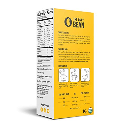 The Only Bean - Organic Soy Bean Spaghetti Pasta, Gluten Free Noodles (8oz) (6 Pack)