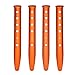 Bluecell 4pcs Orange Color Aluminum Tent Stakes for Camping in Snow and Sand Tent Boating Hiking Backpacking Picnic Shelter Shade Canopy Outdoor Activity