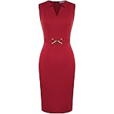 GRACE KARIN Work Dresses for Women 2026,V Neck Business Office Bodyon Dress,Sleeveless Pencil Semi Formal Midi Dress
