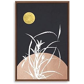 Framed Canvas Home Artwork Decoration Nordic Style Moon Canvas Wall Art for Living Room, Bedroom - 16x24 inches