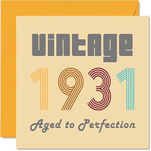 95th Birthday Cards for Women and Men, Vintage 1931 Aged To Perfection