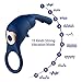 Vibrating Cock Ring - Rabbit Clitoral Vibrator Vibes for Female - Waterproof Rechargeable Penis Ring - Sex Toy for Male or Couples(Dark Blue)