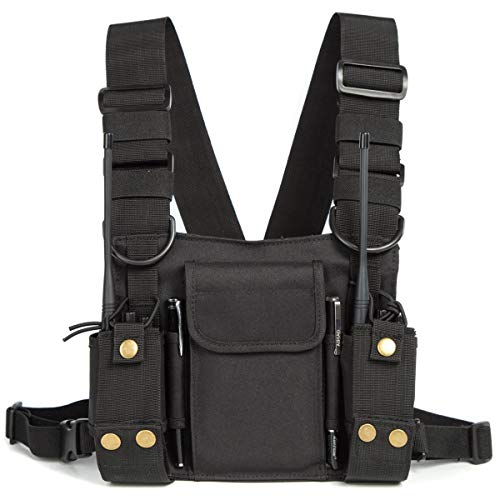 Radio Shoulder Holster Chest Harness Holder Vest Rig for Two Way Radio