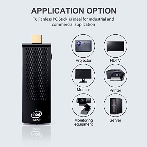 Fanless Mini PC,T6 Intel Atom Z8350 Windows 10 Pro Computer Stick 4GB DDR 64GB eMMC Support 4K HD,2.4G/5G WiFi,BT 4.2