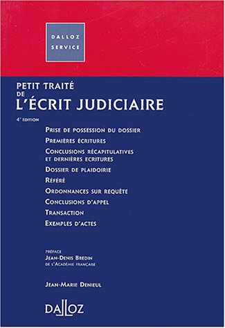 Petit traité de l'écrit judiciaire