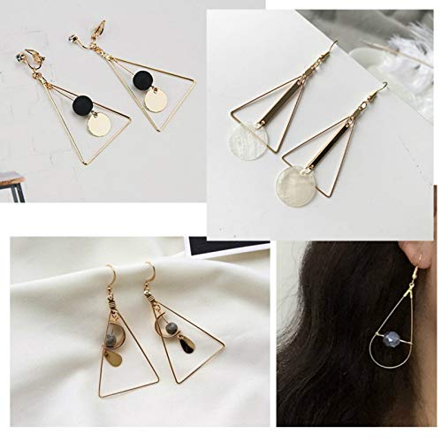 Fciqven 40Pcs Teardrop and Triangle Beading Hoop Earring Finding Jewelry Finding for Earring Jewelry Making - Thumbnail 3