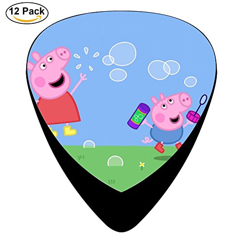 Peppa Pig Playgarden Classic Guitar Celluloid Picks, 12 Pack,0.46mm x 4pcs,0.71mm x 4 pcs,0.96mm x 4pcs
