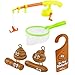 Fairly Odd Novelties Fishing for Floaters Bath Game – Funny Poop-Themed Bathroom Fishing Game for All Ages, Interactive Toilet Toy, Brown