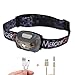 USB Rechargeable LED Headlamp,Ultra Lightweight Comfortable Super Bright Waterproof,Perfect for Running,Camping,Hiking,Fishing,Bicycling (Dark Grey)