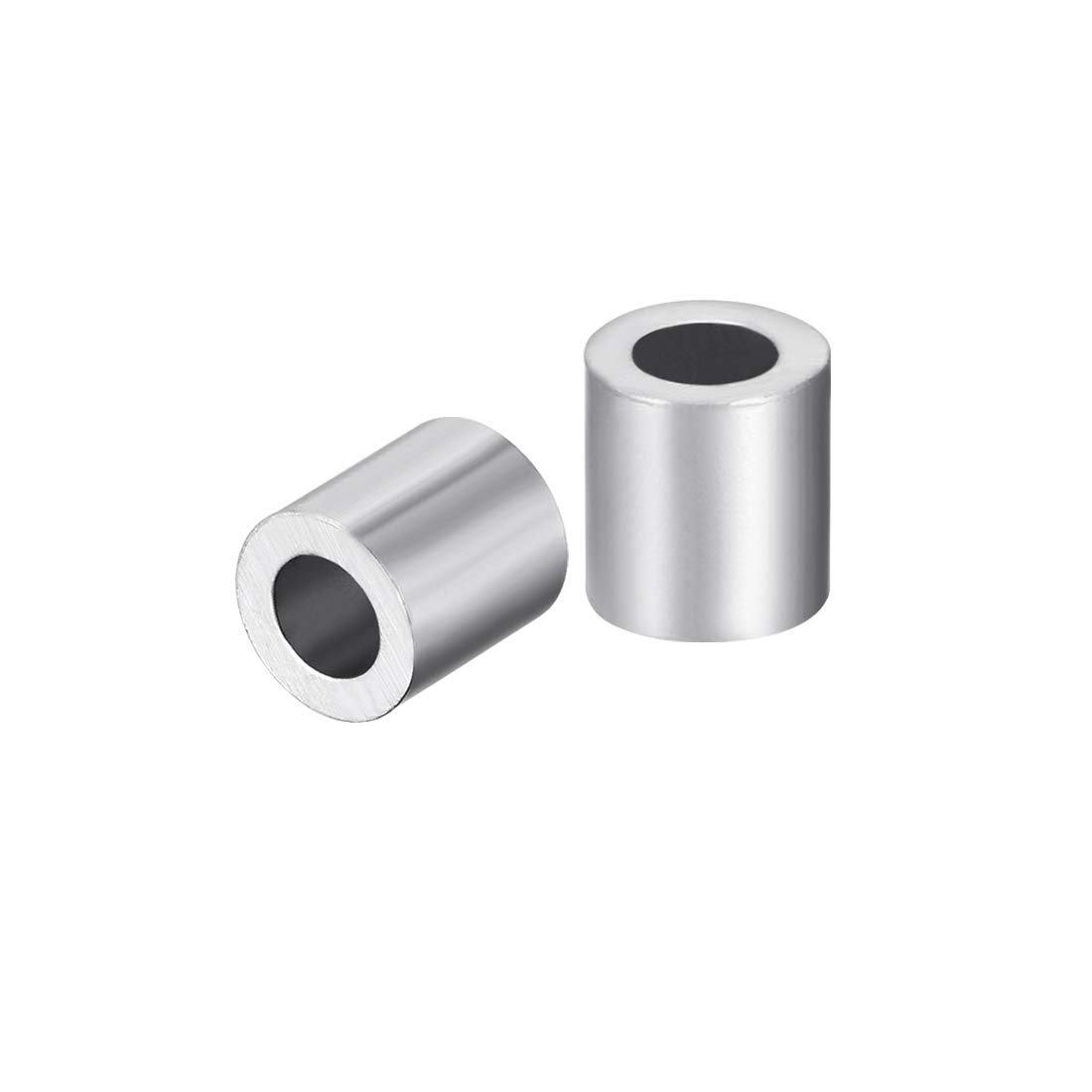 sourcing map Aluminum Wire Rope Stop Sleeve Round Cable Ferrule Loop for 5/32" Wire Rope Pack of 50, M4