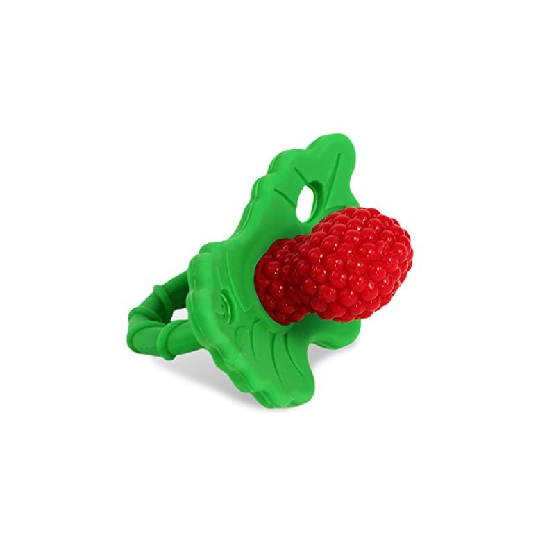 RaZbaby RaZberry Silicone Baby Teether Toy – Berrybumps Soothe Babies Sore Gums – Infant Teething Toy – Hands Free…