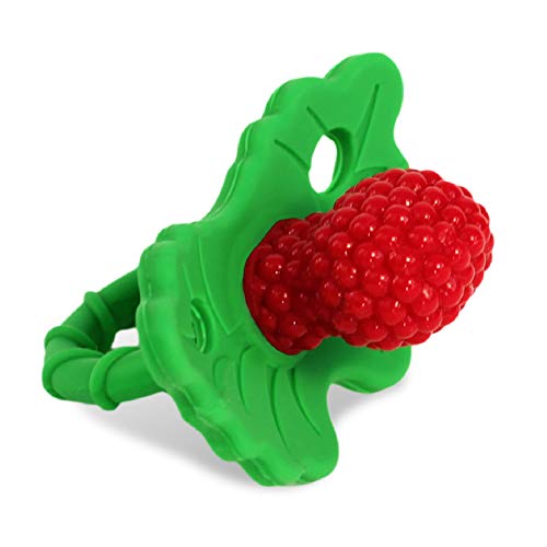 RaZbaby RaZberry Silicone Baby Teether Toy – Berrybumps Soothe Babies Sore Gums – Infant Teething Toy – Hands Free…