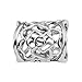 Rosenice Hollow Rose Scarf Ring Buckle Slide Tube Scarf Jewelry (Silver)