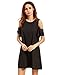 Milumia Women's Summer Cold Shoulder Ruffle Sleeves Shift Maternity Nursing Dress Black XL