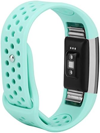 For Fitbit Bands, Wristband Adjustable Comfortable Soft Silicone Replacement Band for Fitbit Charge 2 Fitness (Teal, Small (5.5”-6.7”))