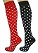 Mysocks Unisex Knee High Long Socks Extra fine Combed Cotton Polka Dot