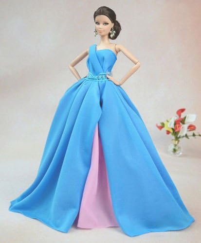 Barbie Blue Fashion Royalty Princess Party Dress/Clothes/Gown For Barbie Doll