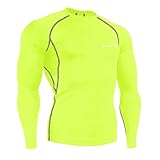 Baleaf Men's Cool Fitness Running Long Sleeve Compression Shirt Yellow Size L