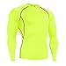 Baleaf Men's Cool Fitness Running Long Sleeve Compression Shirt Yellow Size L