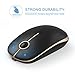 Rechargeable Wireless Mouse, Jelly Comb 2.4G Slim Optical Mice - Less Noise, 3 Adjustable DPI, Portable Mobile Wireless Mouse for Notebook, PC, Laptop, Computer, MacBook - Black + Gold