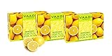 Lemon Soap (Lemon Basil Bar Soap) - Handmade Herbal Soap (Aromatherapy) with 100% Pure Essential Oils - ALL Natural - Natural Skin Whitener - Each 2.65 Ounces - Pack of 3 (8 Ounces) - Vaadi Herbals
