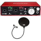 Focusrite Scarlett 2i2 USB Audio Interface (2nd Gen) + 2 Free Knox Pop Filters