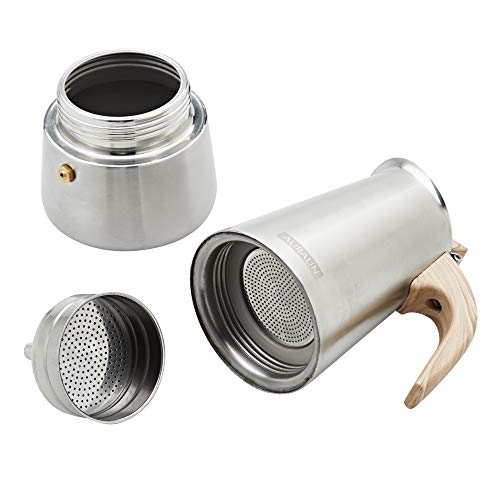 AURAUN Espressokocher für 6 Tassen, Edelstahl, für Induktions-, Gas- oder Elektroherd, geeignet für Cafetera Greca… – Bild 3