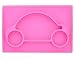 Set Silicone Car Placemat and Matching Mommy and Baby Panda Bib Kids Babies Toddlers Meal Plate (Pink)