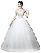 Clover Bridal Vintage High Collar Pearl Wedding Dress for Bride White Under 100