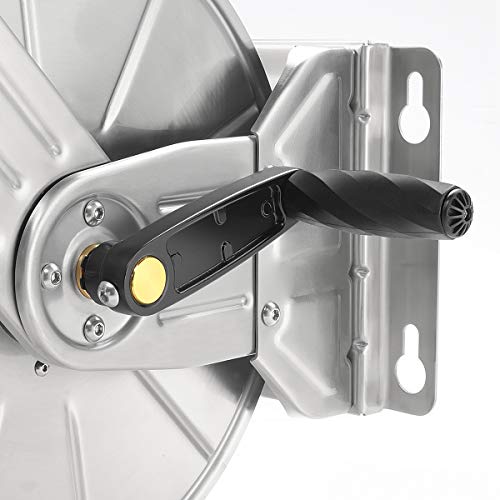 Giraffe Tools Stainless Steel Garden Hose Reel Heavy Duty, Wall/Floor