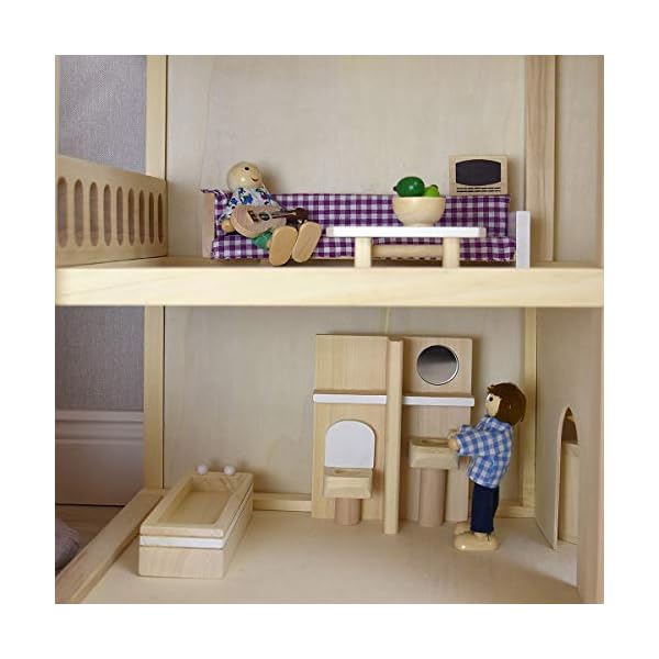 roba Puppenhaus Melhus mit Zubehör - Puppenstube aus Holz im schönen Design – Bild 8
