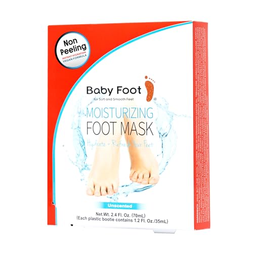 Baby Foot Unscented Non-Peel Moisturing Mask – Hydrate and Refesh in 15-Minute - No Pain Feet Treatment - For Men and Women - Smooth and rich moisturizer for Baby Soft Feet