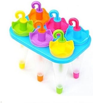 Plastic umbrella Shape Ice Cream Modelling Ice Lolly Mold Diy Popsicle Ice Cube Tray Making Tools Set of 6