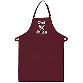 Made in the USA Personalized Embroidered Premium Adult Apron for Men Women Fathers Mothers Day Kitchen BBQ Grilling Gift