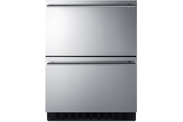 Summit 24â€ Two Drawer All-Refrigerator, 3.1 cu.ft. Capacity, ADA Compliant, 18â€ Shallow Depth, Stainless Steel, Panel Ready Capable*- ASDR2414 (*Panels not included)
