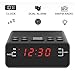 Jingsense 251US Digital Alarm Clock Radio with AM/FM, Dimmer, Snooze, Sleep Timer for Bedrooms/Night Stands-Black