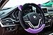 ChuLian Cute Winter Warm Plush Auto Car Steering Wheel Cover for Women Girls, Universal 15 Inch Car Accessories, Purple